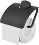 Geesa Toiletrolhouder Opal | Met klep | Zwart - Thumbnail 1