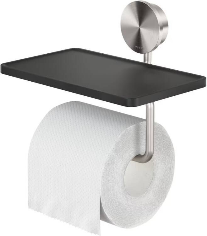 Geesa Toiletrolhouder Opal | Met planchet | RVS geborsteld