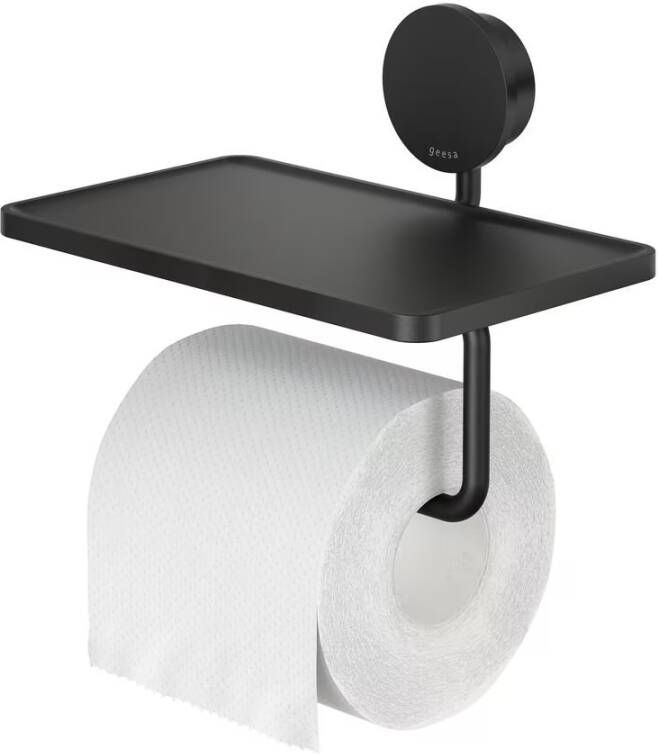Geesa Toiletrolhouder Opal | Met planchet | Zwart