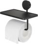 Geesa Toiletrolhouder Opal | Met planchet | Zwart - Thumbnail 1