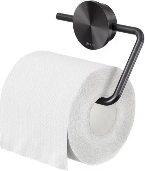 Geesa Toiletrolhouder Opal | Zonder klep | Zwart metaal geborsteld