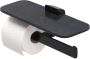 Geesa Toiletrolhouder Shift | Dubbel | Met planchet | Zwart-Matzwarte marmerlook - Thumbnail 1