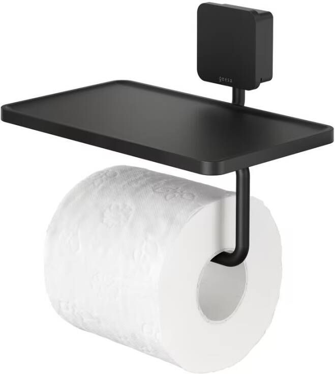 Geesa Toiletrolhouder Topaz | Met planchet | Zwart