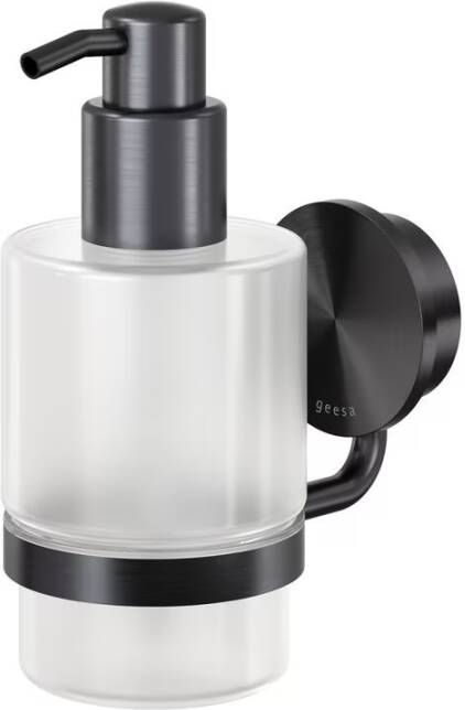 Geesa Zeepdispenser Opal | 200 ml | Zwart metaal geborsteld
