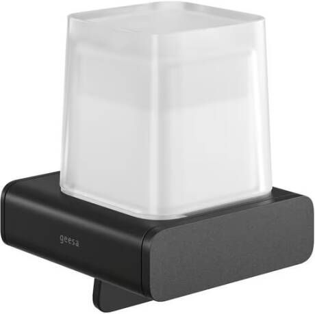 Geesa Zeepdispenser Shift | 200 ml | Met gesatineerd glas | Zwart
