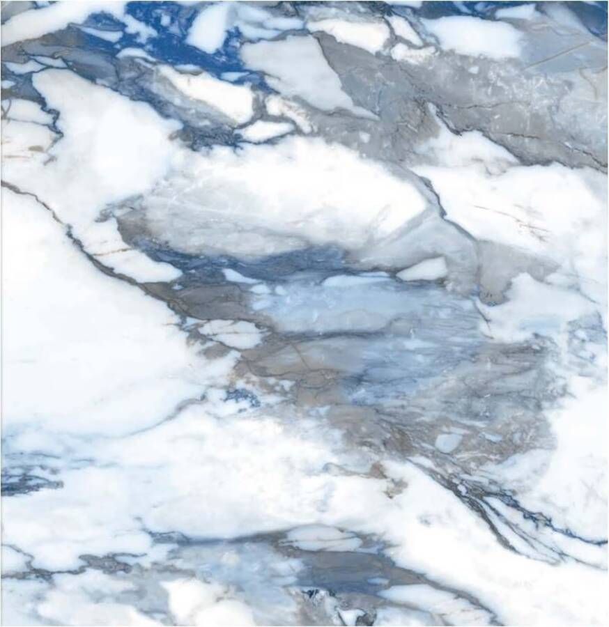 Geo Tiles Crash Vloertegel | 120x120 cm | Gerectificeerd | Marmerlook | Glans Blauw