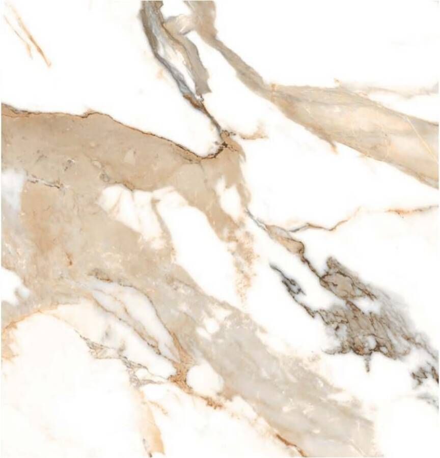 Geo Tiles Crash Vloertegel | 120x120 cm | Gerectificeerd | Marmerlook | Mat Beige