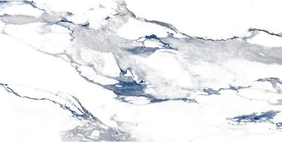 Geo Tiles Crash Vloertegel | 30x60 cm | Gerectificeerd | Marmerlook | Mat Blauw