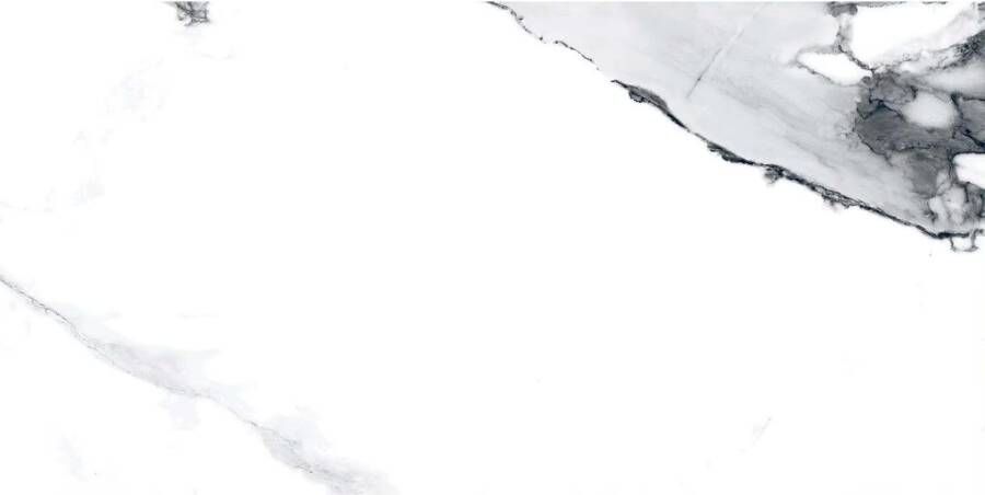 Geo Tiles Crash Vloertegel | 60x120 cm | Gerectificeerd | Marmerlook | Glans Wit