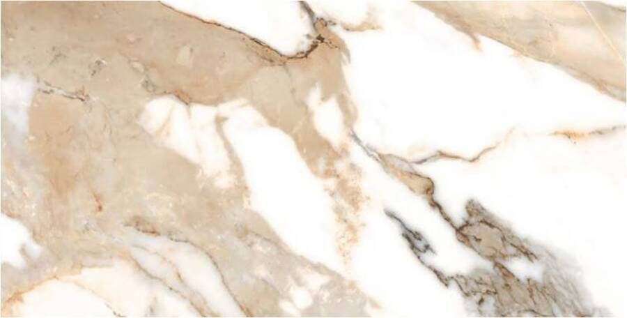 Geo Tiles Crash Vloertegel | 60x120 cm | Gerectificeerd | Marmerlook | Mat Beige