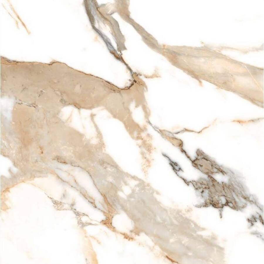 Geo Tiles Crash Vloertegel | 60x60 cm | Gerectificeerd | Marmerlook | Glans Beige