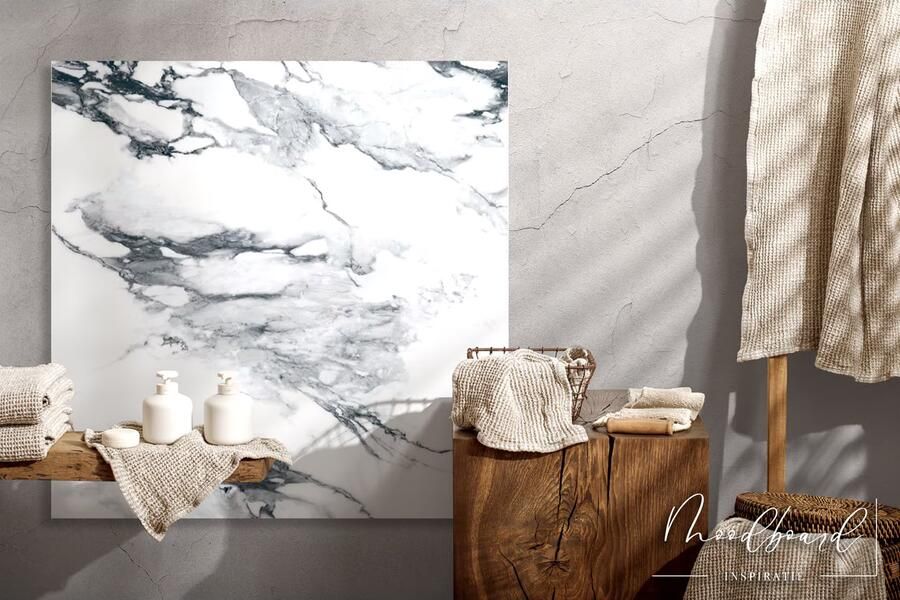 Geo Tiles Crash Vloertegel | 60x60 cm | Gerectificeerd | Marmerlook | Glans Wit - Foto 2
