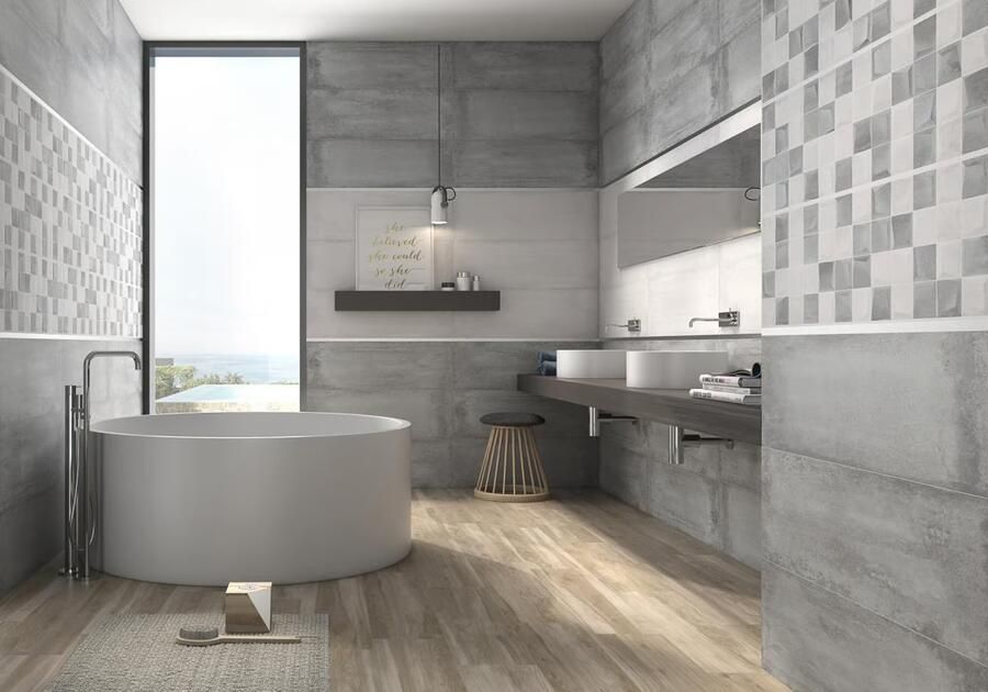 Geo Tiles Inox Wandtegel | 30x90 cm | Gerectificeerd | Mat Grijs - Foto 2