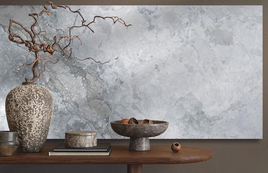 Geo Tiles Leyte Vloertegel | 60x120 cm | Gerectificeerd | Marmerlook | Glans Grijs - Foto 3