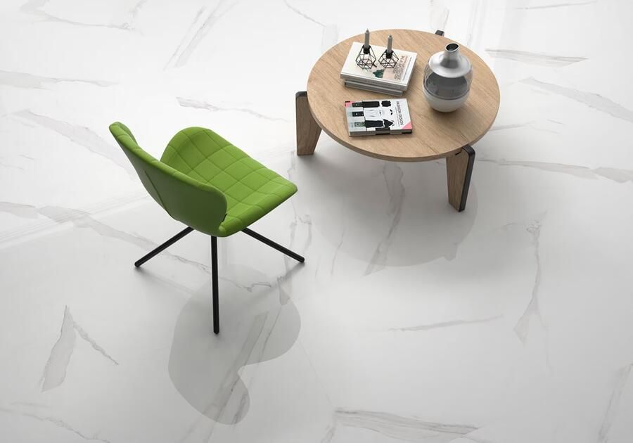 Geo Tiles Statuary Vloertegel | 120x120 cm | Gerectificeerd | Marmerlook | Glans Wit - Foto 2