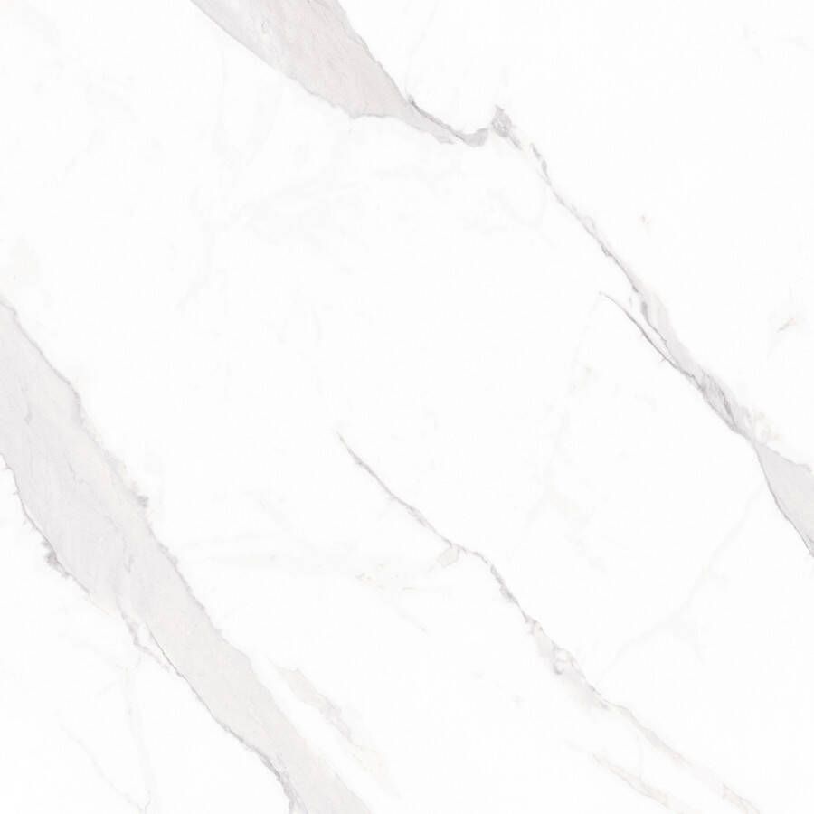 Geo Tiles Statuary Blanco Polished vloertegel marmer look 75x75 cm wit glans