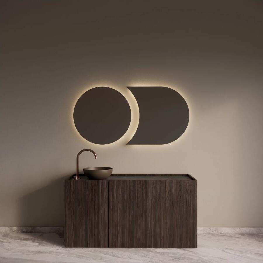 Gliss Design Badkamerspiegel Eris | 70 + 40x70 cm | 2-delig | Indirecte LED verlichting | Sensor bediening | Met spiegelverwarming - Foto 2