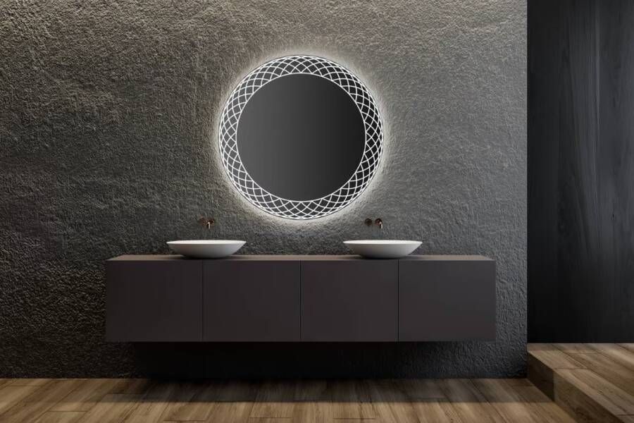 Gliss Design Badkamerspiegel Fantasia | 120 cm | Rond | Indirecte LED verlichting | Touch button | Met spiegelverwarming