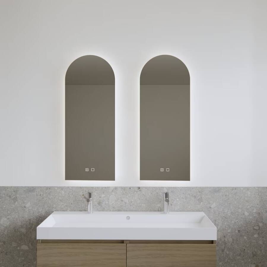 Gliss Design Badkamerspiegel Gaya | 40x100 cm | Rechthoekig | Indirecte LED verlichting | Touch button | Met spiegelverwarming