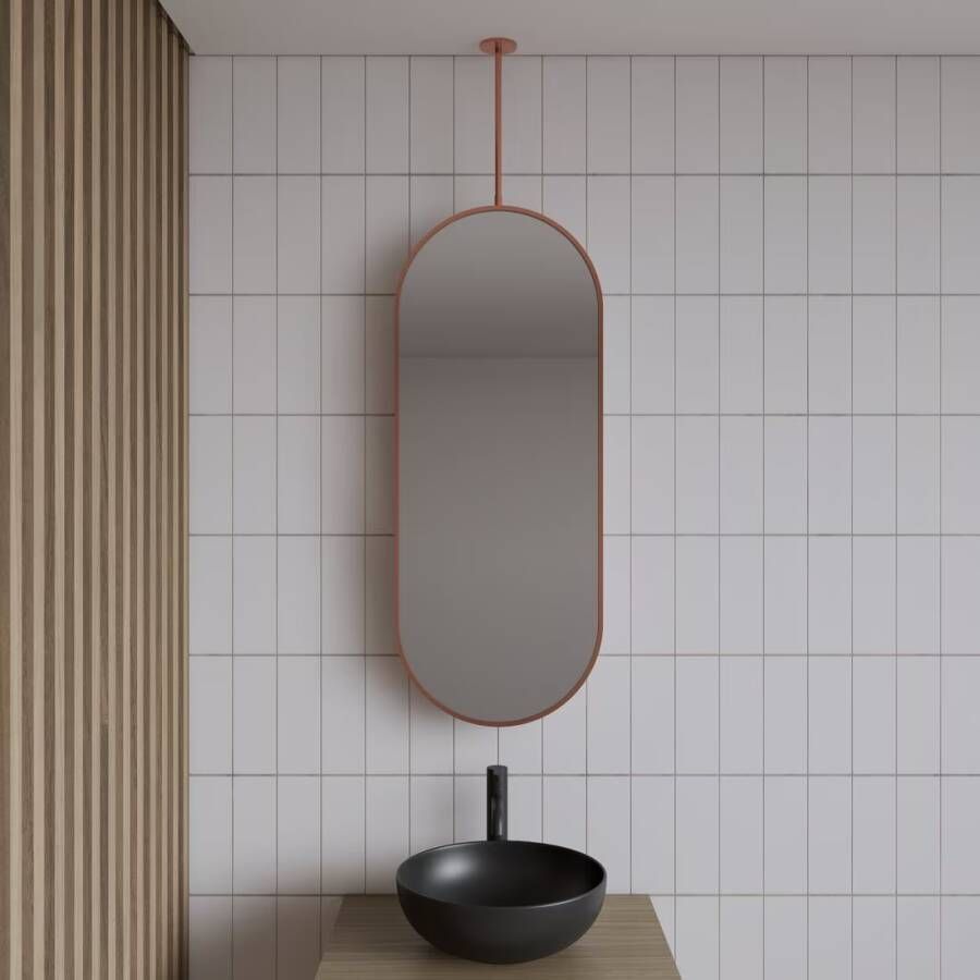Gliss Design Badkamerspiegel Halo | 40x90 cm | Verticaal | Ovaal | Koper rose