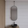 Gliss Design Badkamerspiegel Halo | 40x90 cm | Verticaal | Ovaal | Mat zwart - Thumbnail 1