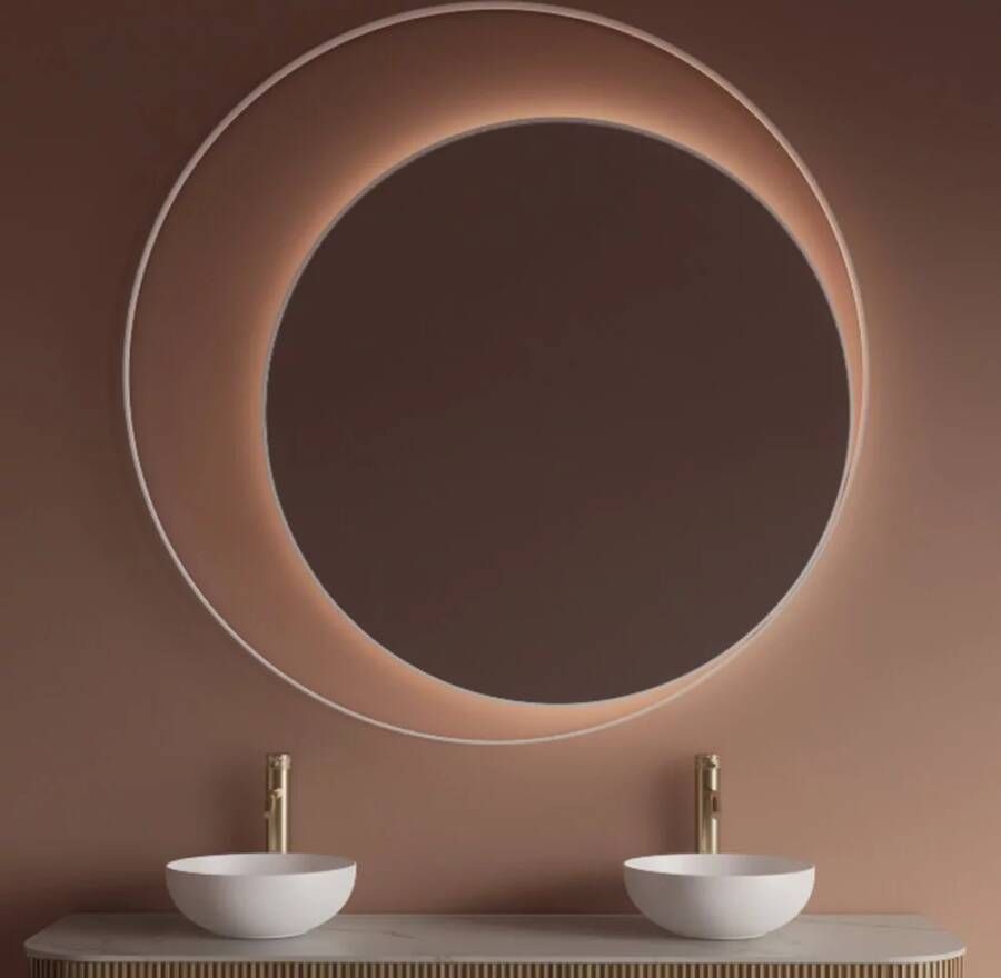Gliss Design Badkamerspiegel Kosmos | 100 cm | Indirecte LED verlichting | Sensor bediening | Met spiegelverwarming | Mat wit