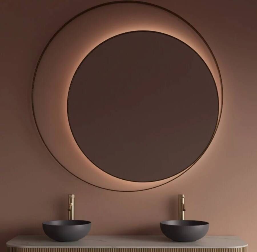 Gliss Design Badkamerspiegel Kosmos | 120 cm | Indirecte LED verlichting | Sensor bediening | Met spiegelverwarming | Mat goud