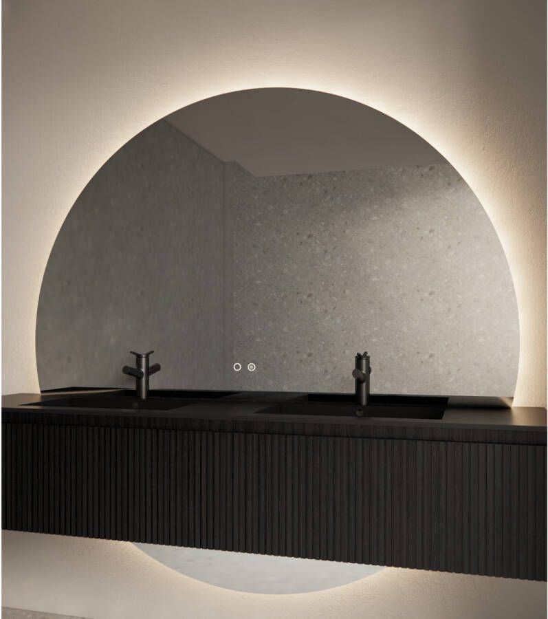 Gliss Design Badkamerspiegel Lios | 120 cm | Rond | Indirecte LED verlichting | Touch button | Met spiegelverwarming