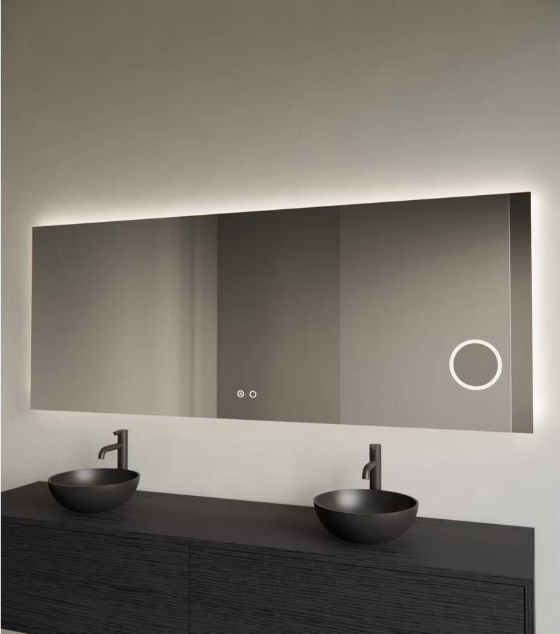 Gliss Design Badkamerspiegel Lumin | 100x70 cm | Rechthoekig | Indirecte LED verlichting | Touch button | Met spiegelverwarming