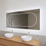 Gliss Design Badkamerspiegel Nova | 100x70 cm | Directe en indirecte LED verlichting | Touch button | Met spiegelverwarming - Thumbnail 1