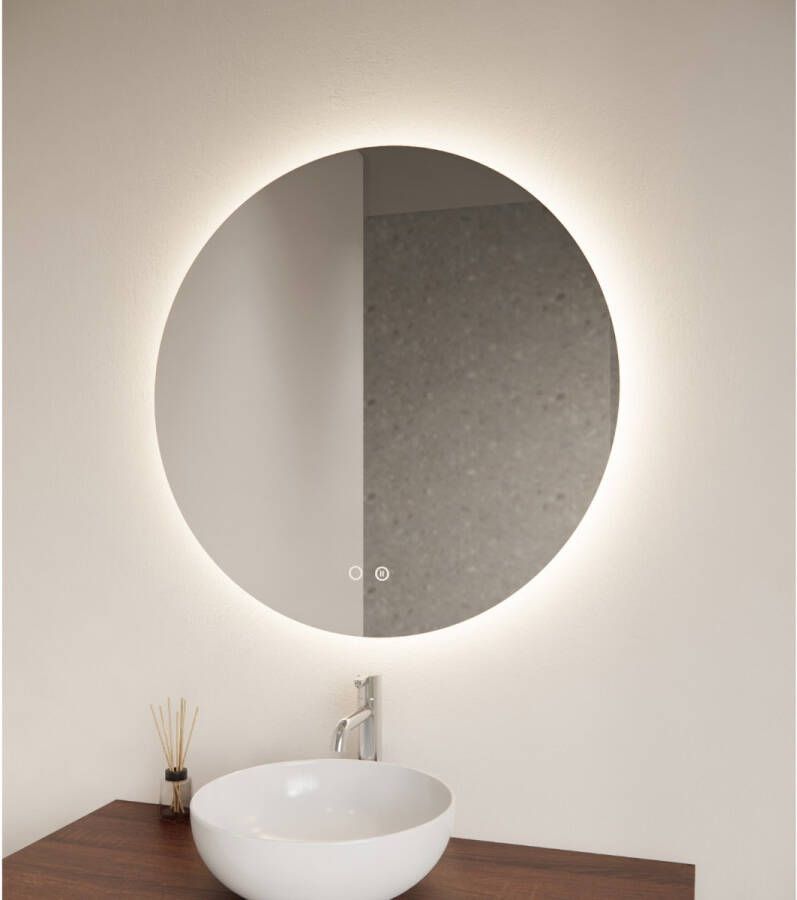 Gliss Design Badkamerspiegel Oko | 100 cm | Rond | Indirecte LED verlichting | Touch button | Met spiegelverwarming