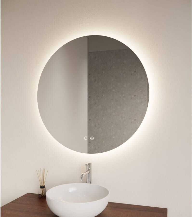 Gliss Design Badkamerspiegel Oko Plus | 100 cm | Rond | Indirecte LED verlichting | Touch button | Met spiegelverwarming