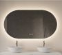 Gliss Design Badkamerspiegel Orion | 140x70 cm | Ovaal | Indirecte LED verlichting | Touch button | Met spiegelverwarming - Thumbnail 1