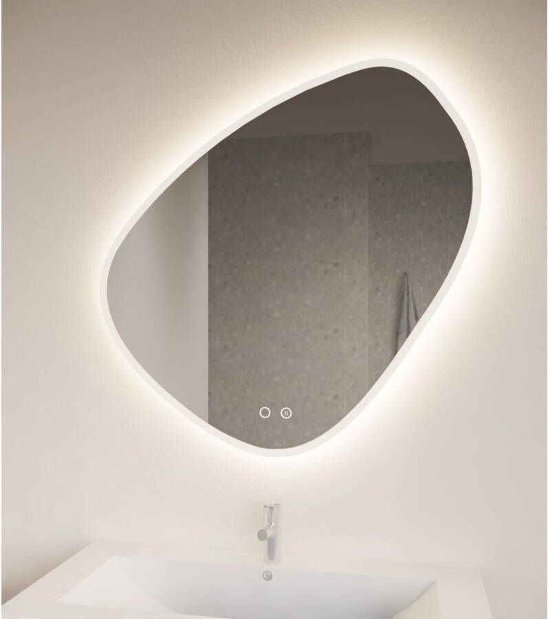 Gliss Design Badkamerspiegel Satine | 100x100 cm | Vierkant | Indirecte LED verlichting | Touch button | Met spiegelverwarming