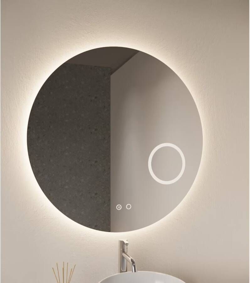 Gliss Design Badkamerspiegel Sol | 120 cm | Rond | Indirecte LED verlichting | Touch button | Met spiegelverwarming