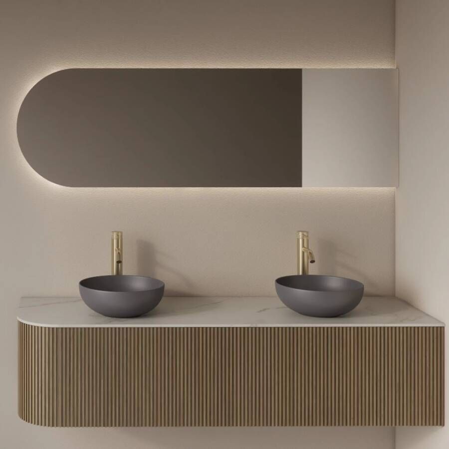 Gliss Design Badkamerspiegel Zelus | 180x60 cm | Rechts | Directe en indirecte LED verlichting | Sensor bediening | Met spiegelverwarming