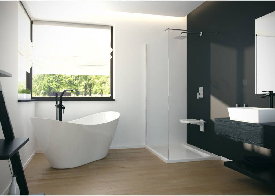 Gliss Design Vrijstaand bad Demeter | 160x70 cm | Cast marble | Ovaal | Zwart glans