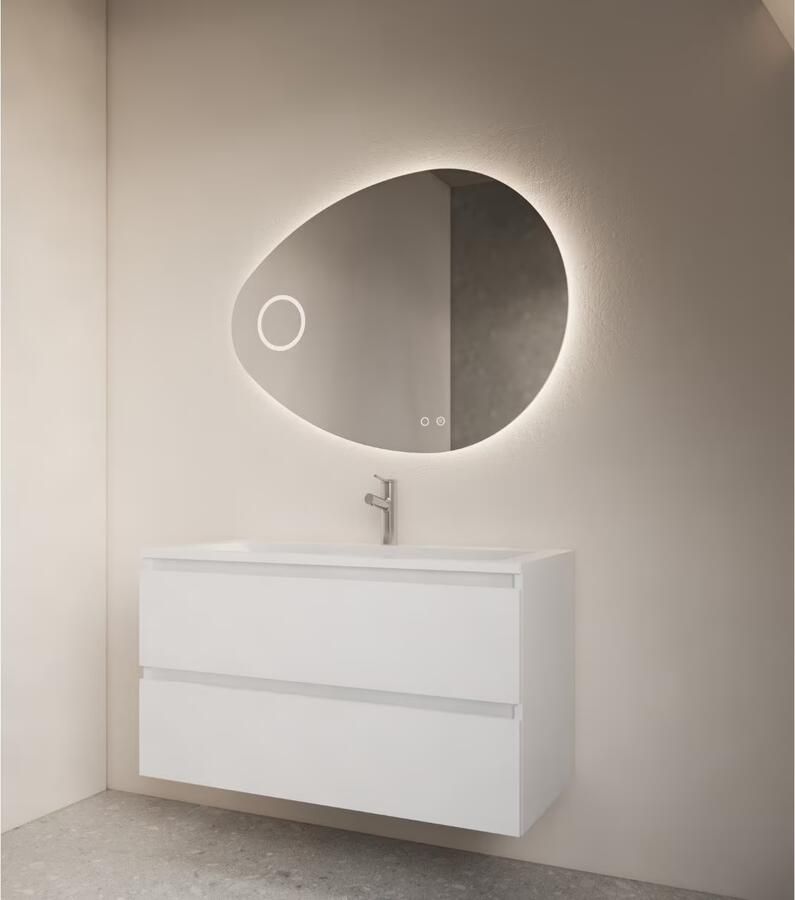 Gliss Design Atlas driehoekige spiegel met verlichting en spiegelverwarming 150 x 100 cm - Foto 3