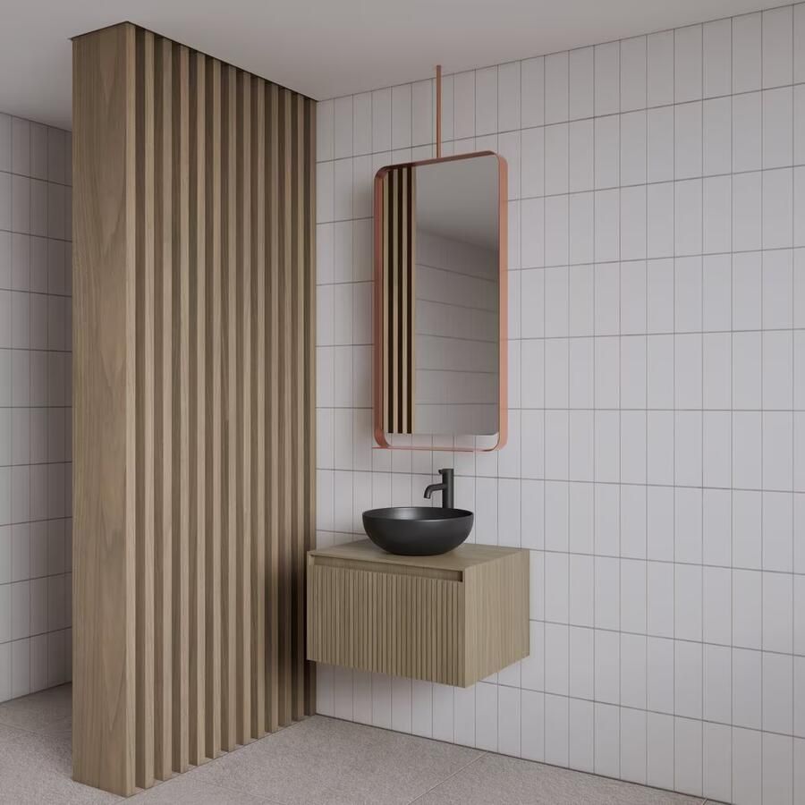 Gliss Design Badkamerspiegel Astra | 50x100 cm | Met planchet | Rechthoekig | Koper rose - Foto 3