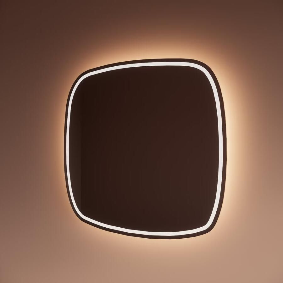 Gliss Design Badkamerspiegel Axis | 60x60 cm | Directe en indirecte LED verlichting | Sensor bediening | Met spiegelverwarming