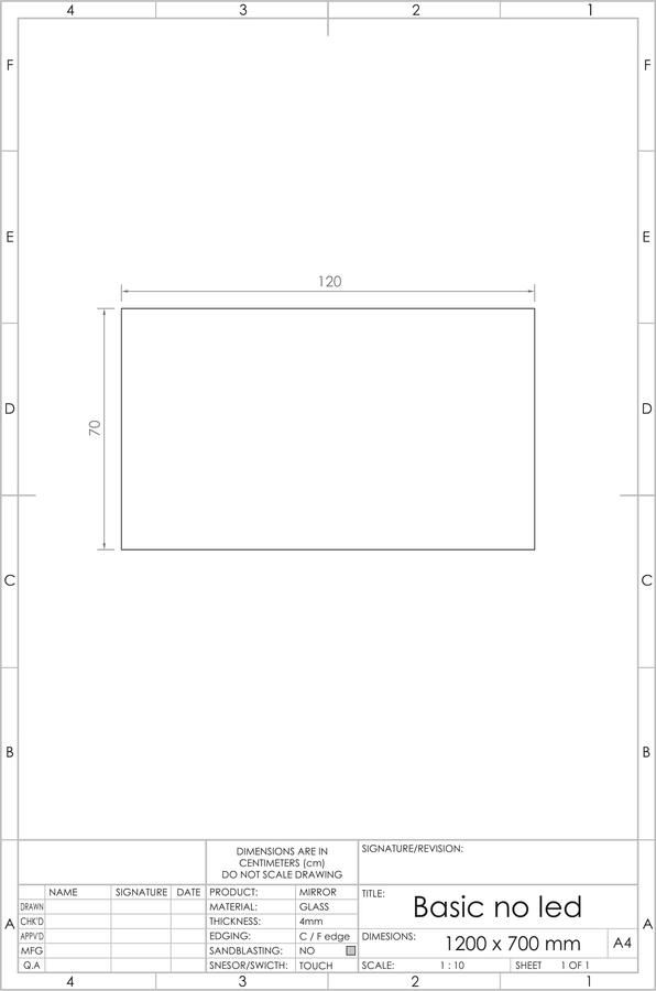 Gliss Design Badkamerspiegel Basic | 120x70 cm | Rechthoekig - Foto 2