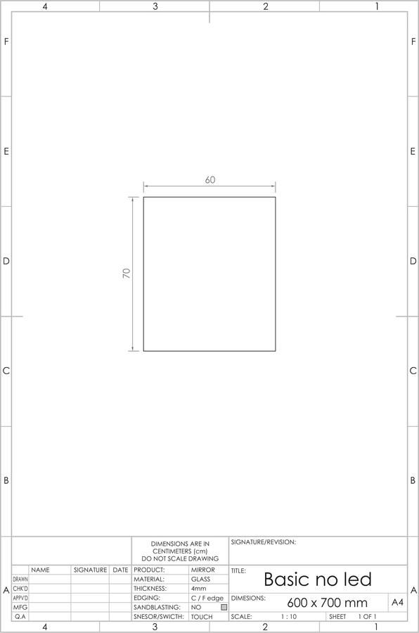 Gliss Design Badkamerspiegel Basic | 60x70 cm | Rechthoekig - Foto 3