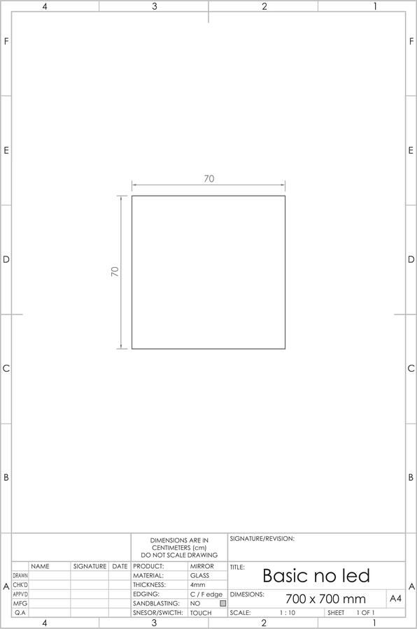 Gliss Design Badkamerspiegel Basic | 70x70 cm | Rechthoekig - Foto 3