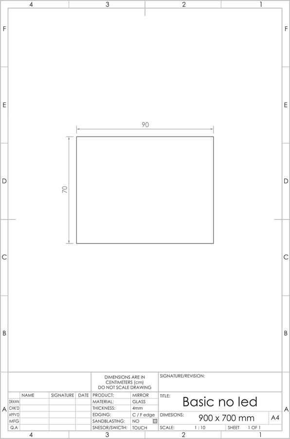 Gliss Design Badkamerspiegel Basic | 90x70 cm | Rechthoekig - Foto 2