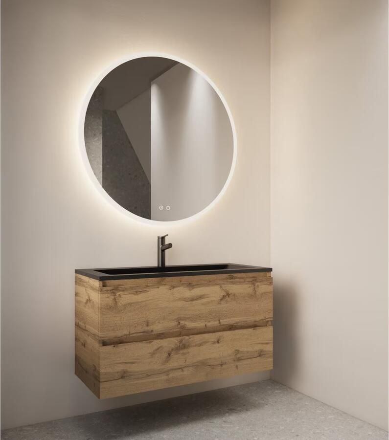 Gliss Design Badkamerspiegel Circum | 100 cm | Rond | Indirecte LED verlichting | Touch button | Met spiegelverwarming - Foto 2