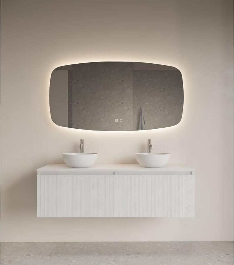 Gliss Design Badkamerspiegel Erato | 140x70 cm | Rechthoekig | Indirecte LED verlichting | Touch button | Met spiegelverwarming - Foto 2