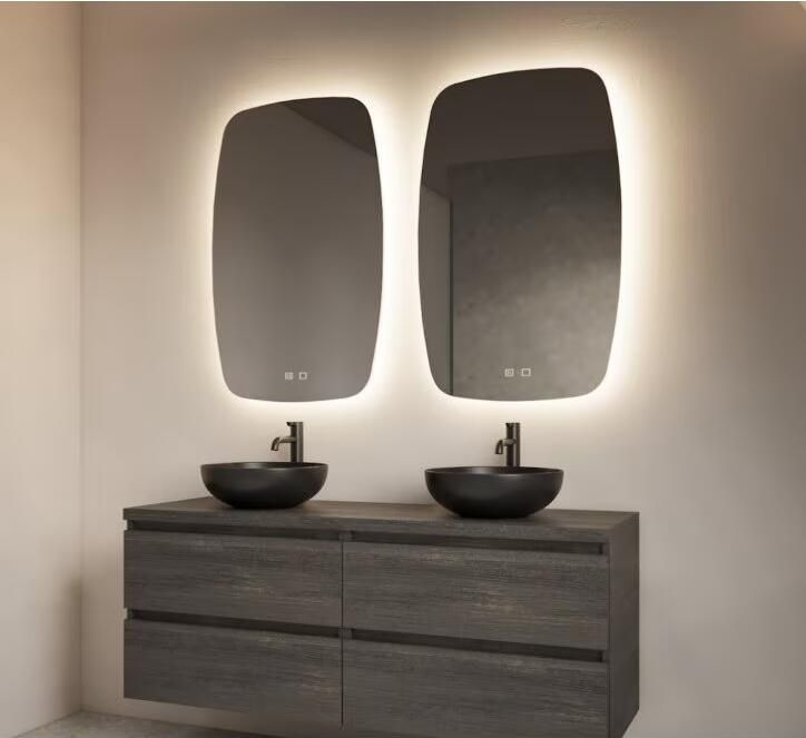 Gliss Design Badkamerspiegel Erato | 60x100 cm | Deens ovaal | Indirecte LED verlichting | Touch button | Met spiegelverwarming - Foto 3