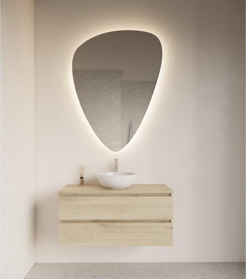 Gliss Design Badkamerspiegel Frenzy | 120x90 cm | Organisch | Indirecte LED verlichting | Touch button | Met spiegelverwarming - Foto 3