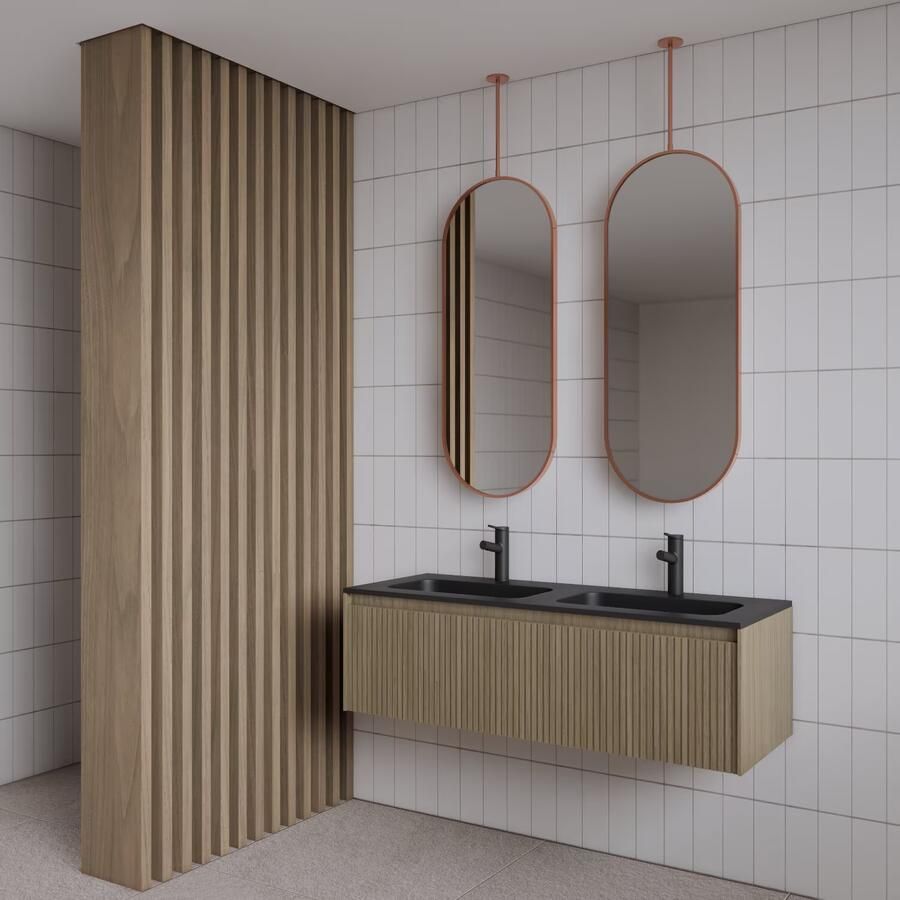 Gliss Design Badkamerspiegel Halo | 40x90 cm | Verticaal | Ovaal | Koper rose