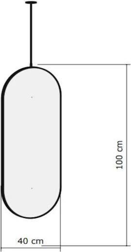Gliss Design Badkamerspiegel Halo | 40x90 cm | Verticaal | Ovaal | Mat wit